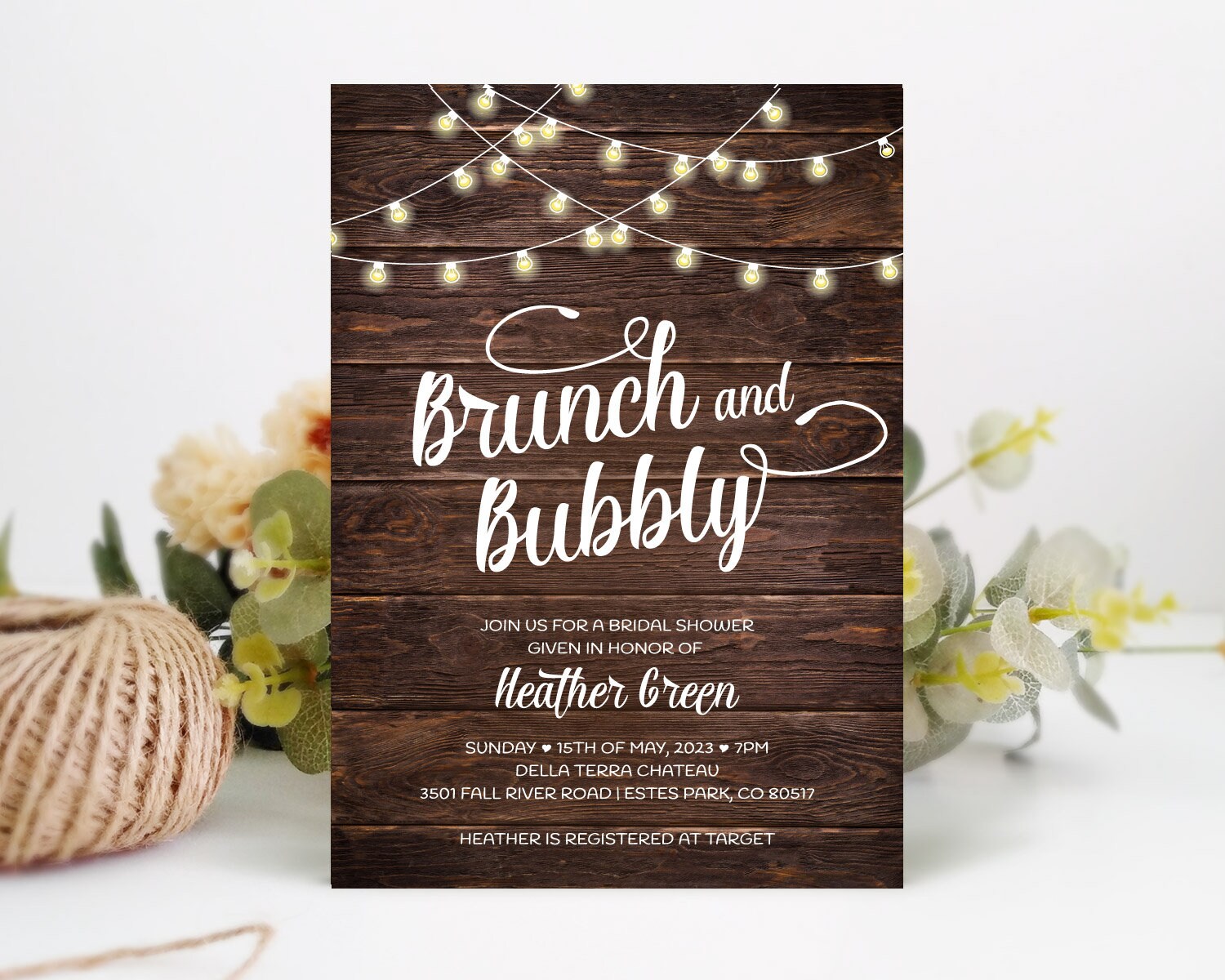 Engagement Wedding Shower Invitation Printed or Printable Bridal Shower Invitation Brunch /& Bubbly Couples SHIPPING INCLUDED 5x7