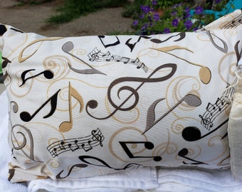 Dream Sleep pillow, music notes cotton fabric,herbal sleep formulas,lavender,aromatherapy,relaxation