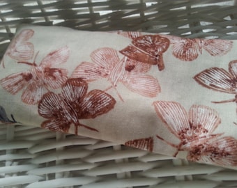Soothing Lavender Eye Pillow in Earthtones and Charcoal, Moth and Butterfly print, herbal pillow, stress relief, home spa