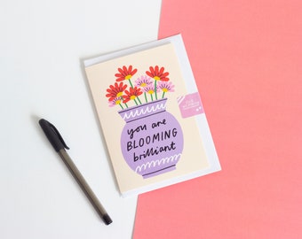 Positive Greeting Card, Illustrated Greetings Card, Blank Inside with Envelope