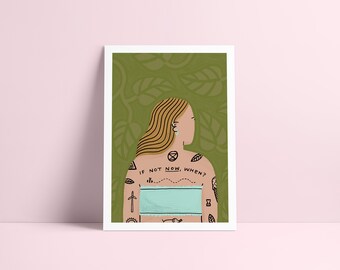 Rebel Girl I Print A5, A4 Illustration, Giclée Fine Art Print, Unframed