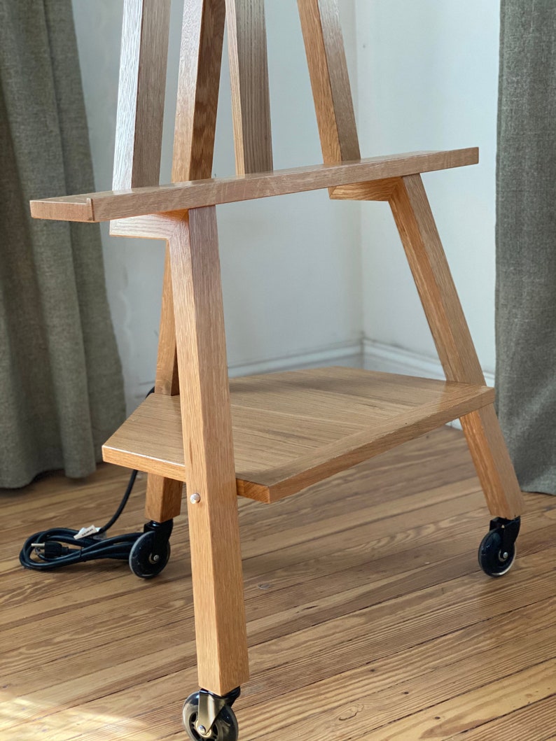 New Straight TV Stand Easel white Oak Clear Finish Etsy