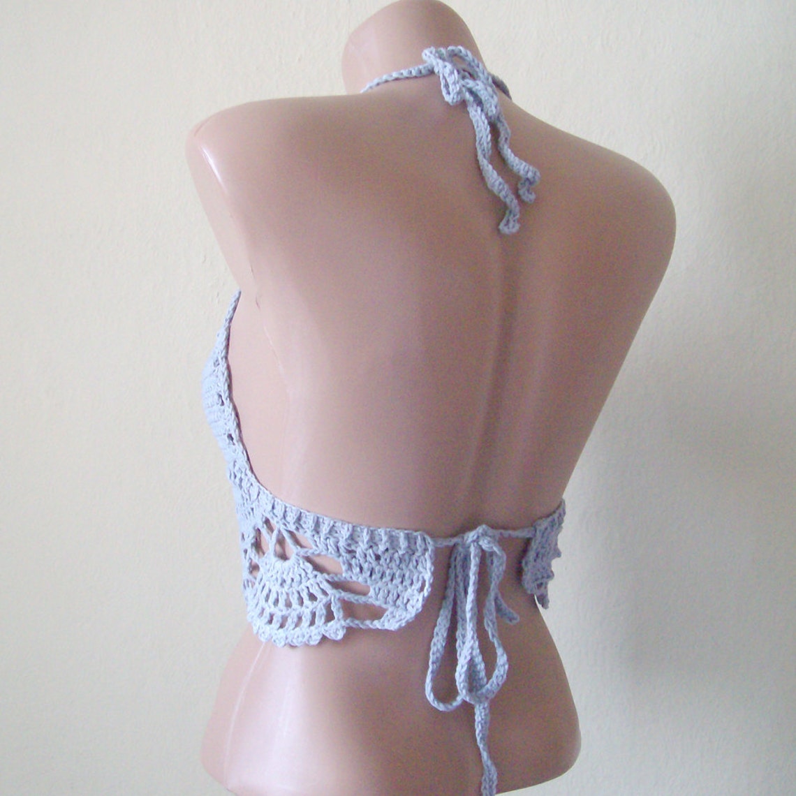 Boho crochet halter bikini crop top  Custom image 5