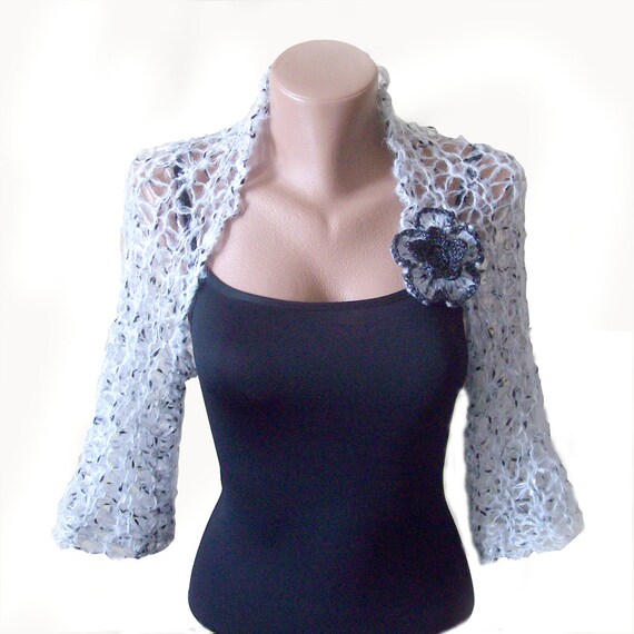 Wedding Shrug Bolero Bolero Jacket Grey Knitted Shrug Bridal Cover