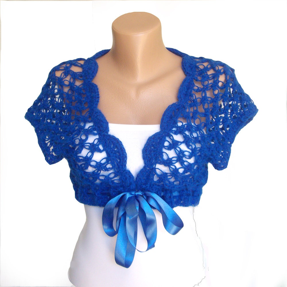 Navy crochet best sale shrug