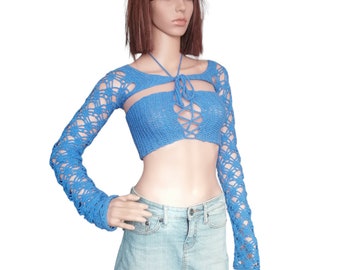 Fairy Lace Crochet Shrug & Tube Top Set, Custom Gift for Her