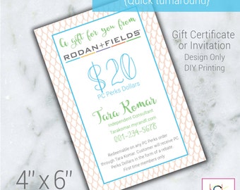 rodan and fields gift certificates promotion network etsy