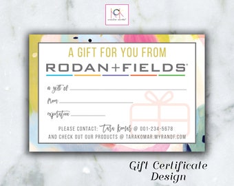 rodan and fields gift certificates promotion network etsy