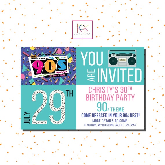 90S Themed Invitations 9