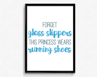This Princess Wears Running Shoes, Fitness Motivation, Motivational Poster, Inspirational Wall Art, Fitness Gifts, Running Gifts