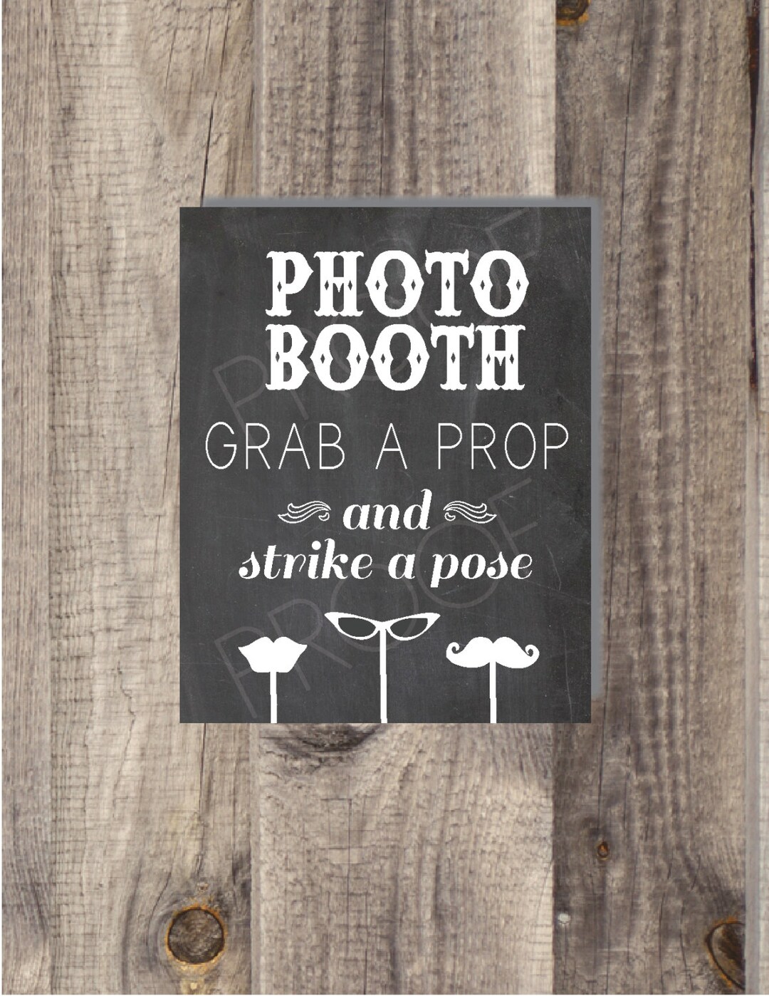 Instant Download Chalkboard PHOTO BOOTH Sign DIY Wedding Etsy