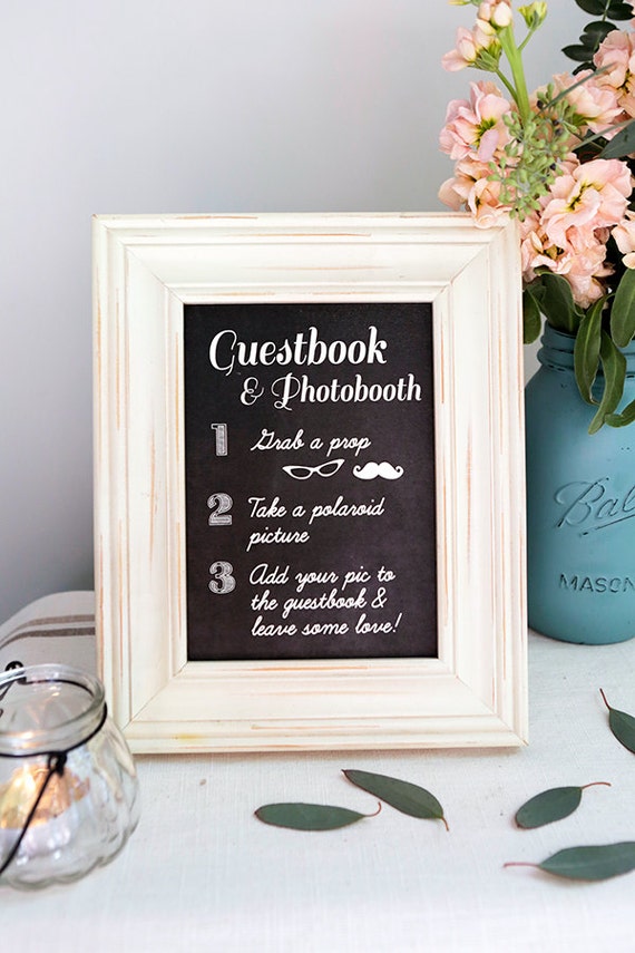 Instant Download Chalkboard Photo Booth Sign Diy Wedding Etsy