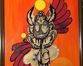Scarab Beetle Desert Art Canvas Board