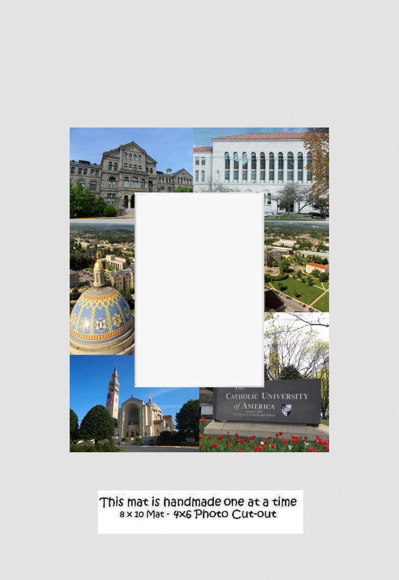 Photo Mat Personalized Gift Unique Picture Frame Catholic University of America Graduation Gift School