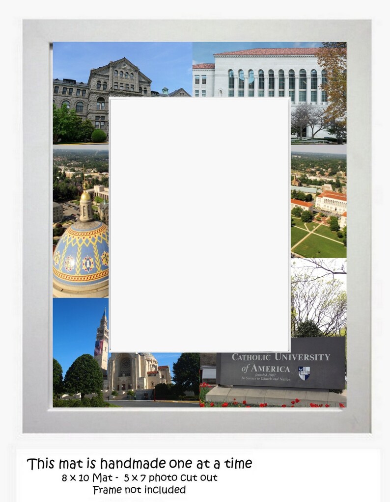 Photo Mat Personalized Gift Unique Picture Frame Catholic University of America Graduation Gift School