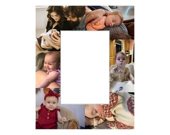 Custom Photo Collage Mat, Personalized Gift, 8x10 Picture Frame