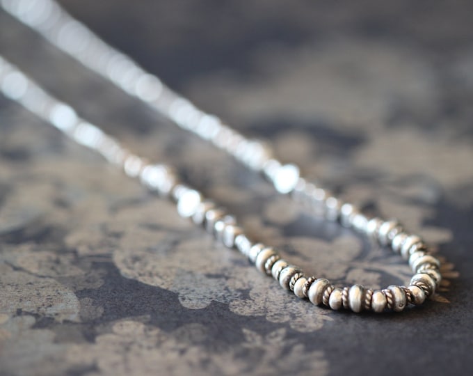 Silver Beaded Necklace Thai Silver Silver Jewelry Hill Etsy