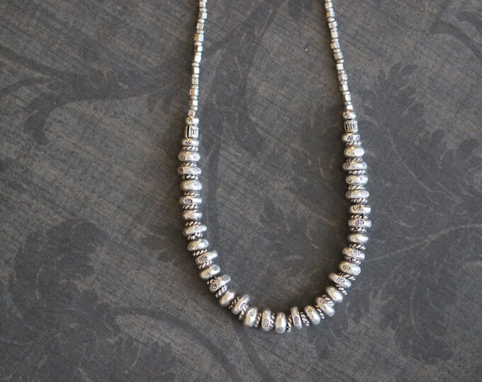 Silver Beaded Necklace Thai Silver Silver Jewelry Hill Etsy