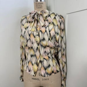 1940s Leaf Print Blouse