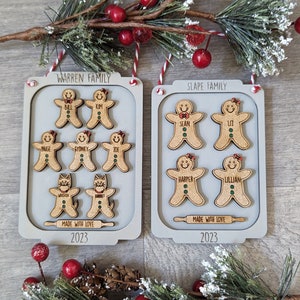 2023 Personalized Gingerbread Family Christmas Ornament - Up to 9 Gingerbreads - 2023 Family Ornament - FREE SHIPPING