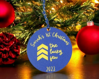 The Lucky Few - Custom Name Baby's 1st Christmas Ornament - Down Syndrome Awareness First Christmas Ornament - FREE SHIPPING