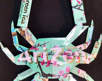 Arizona green tea can crab. Made from Arizona cans .