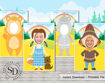 Wizard Of Oz Photo Booth Digital Files - Birthday Party Decorations (includes Dorothy, Scarecrow, Tin Man & Cowardly Lion)