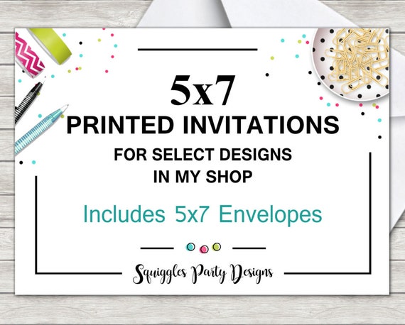Printing Services 5x7 Cardstock Printed Invitations With Etsy