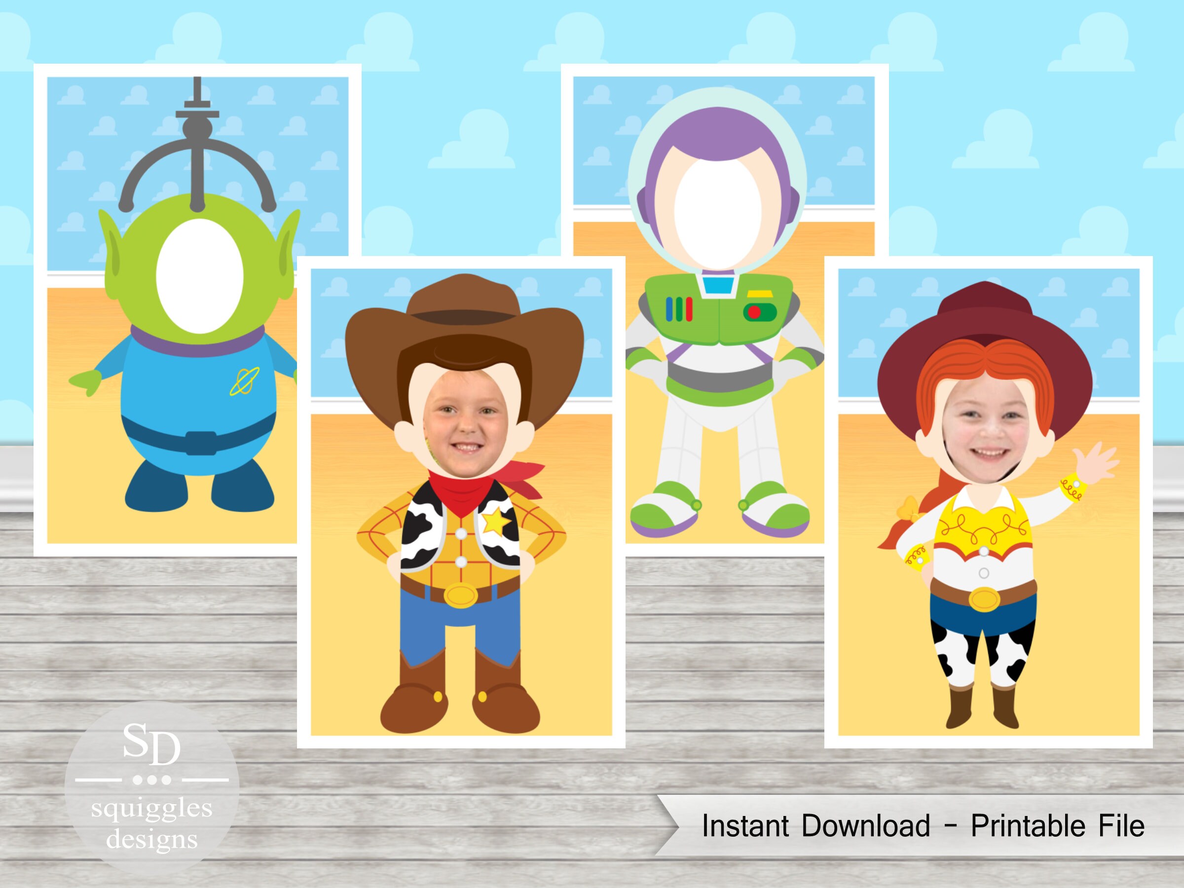 Toy Story Photo Booth Props includes Buzz Woody Jessie & an Etsy