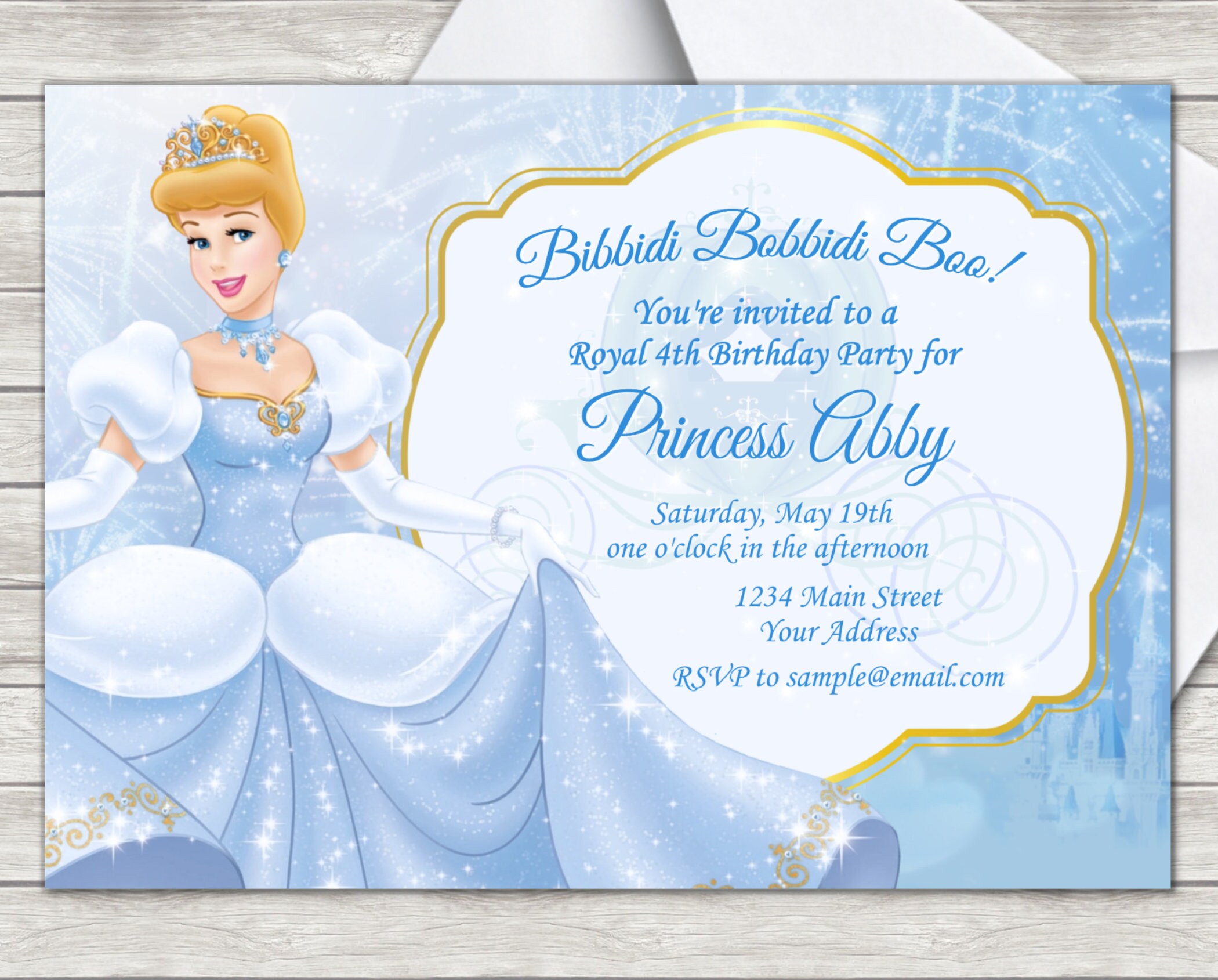 Cinderella Birthday Invitation digital Etsy