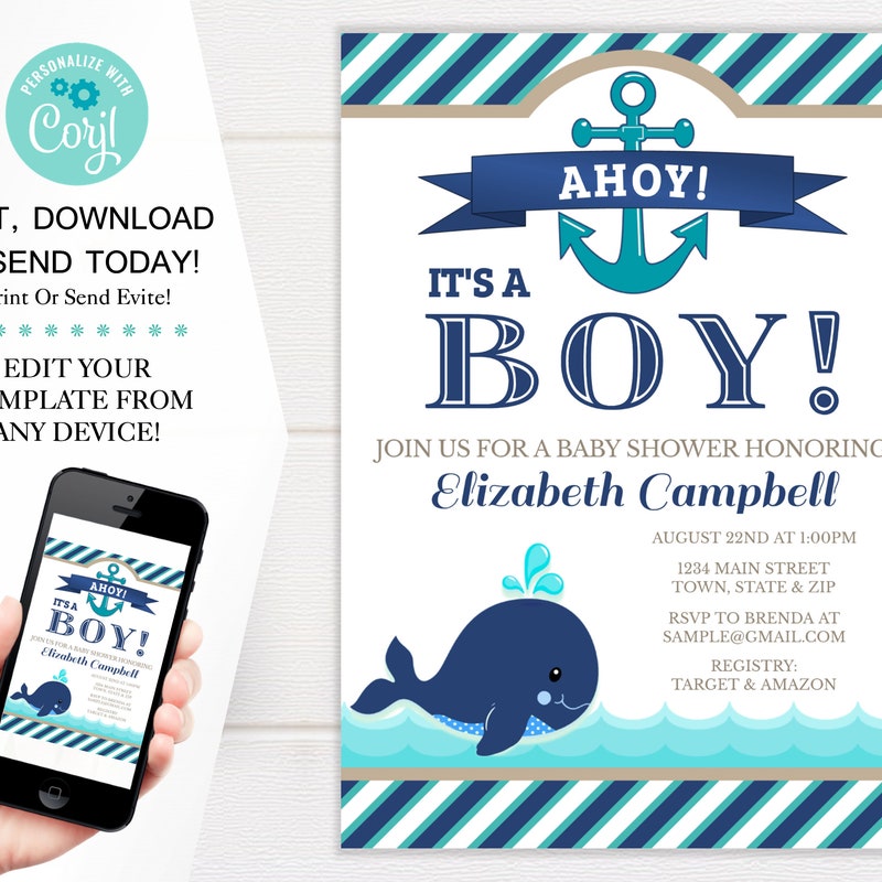Whale Baby Shower - Etsy