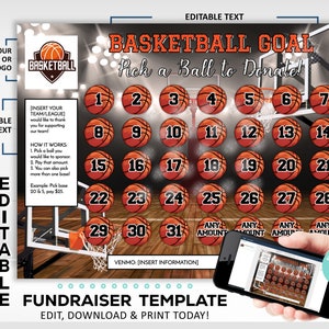 Editable Basketball Team Calendar Fundraiser Template | Clear The Board Fundraising Made Easy | 8.5x11 Digital Download