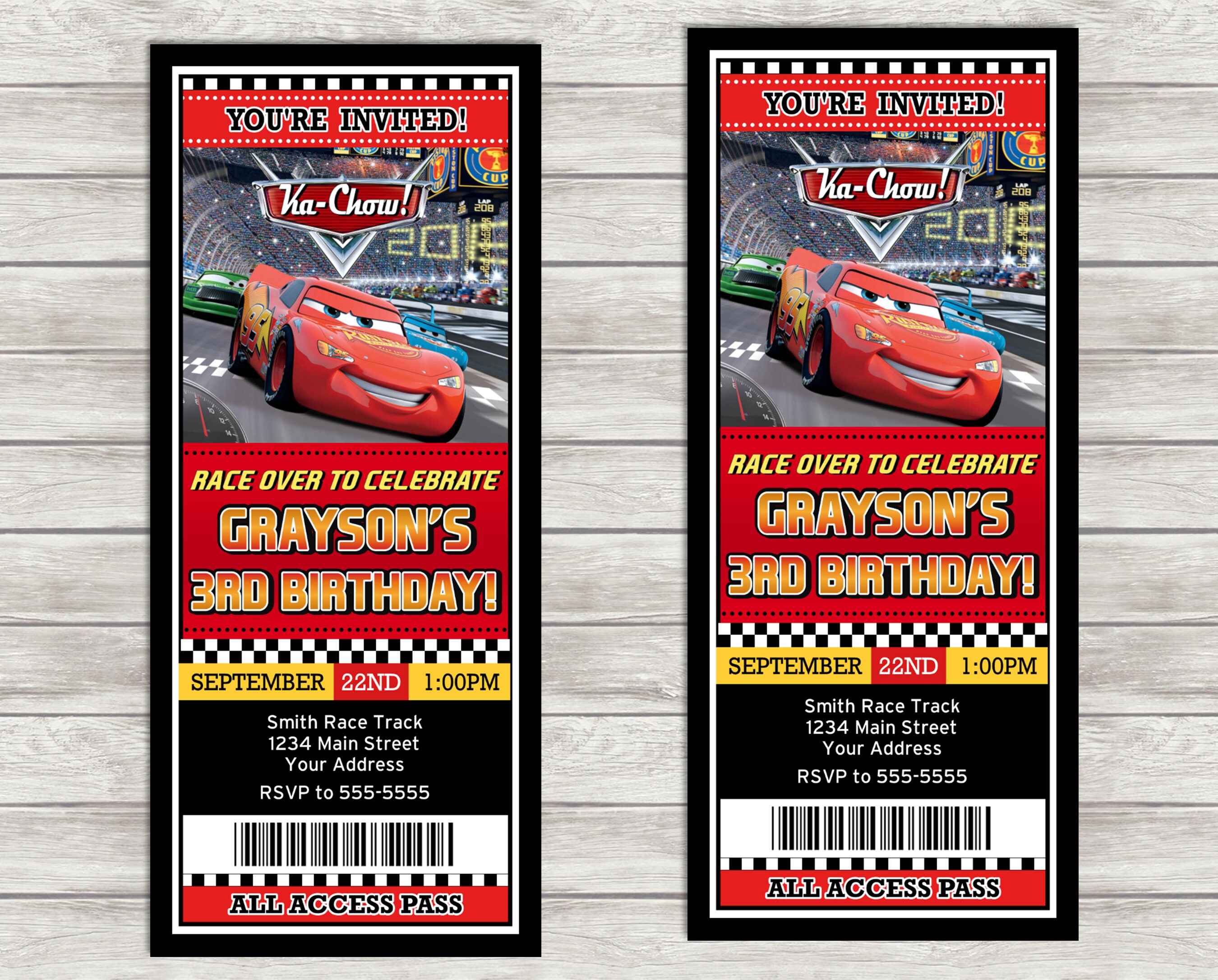 Disney Cars Ticket Birthday Invitations, Lightning McQueen Digital File Intended For Cars Birthday Banner Template