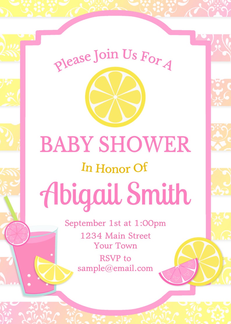 Pink Lemonade Baby Shower Fancy Pink Lemonade Baby Shower Bottle