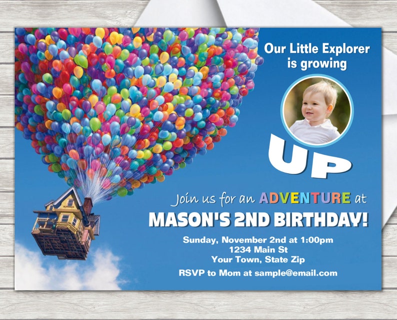 Disney Up Birthday Invitation Digital File Etsy