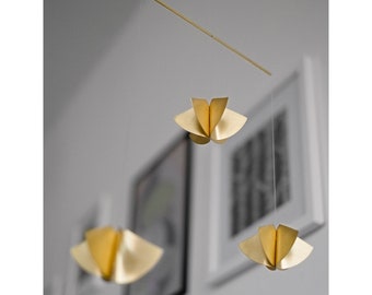 FJÄLL mobile (small) - Brass Mobile - Kinetic Sculpture - Hanging Mobile