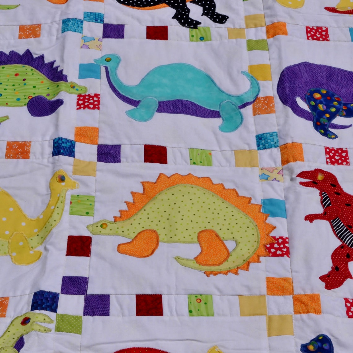 Dinosaur applique quilt Etsy