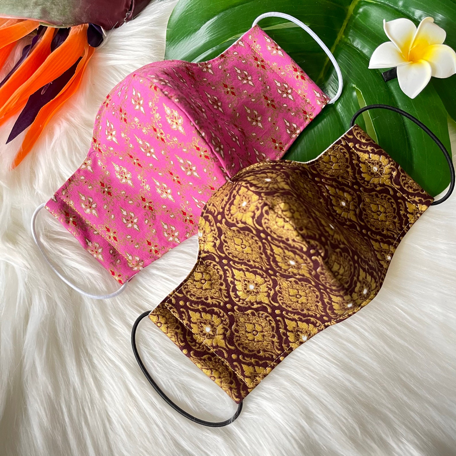 Thai face mask.Thai Cotton traditional print Washable reusable Etsy