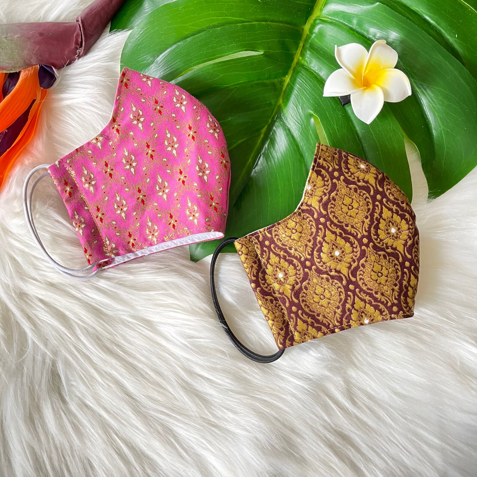 Thai face mask.Thai Cotton traditional print Washable reusable Etsy