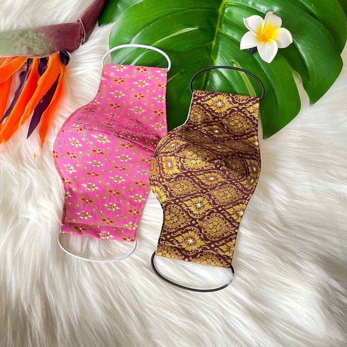 Thai face mask.Thai Cotton traditional print Washable reusable Etsy