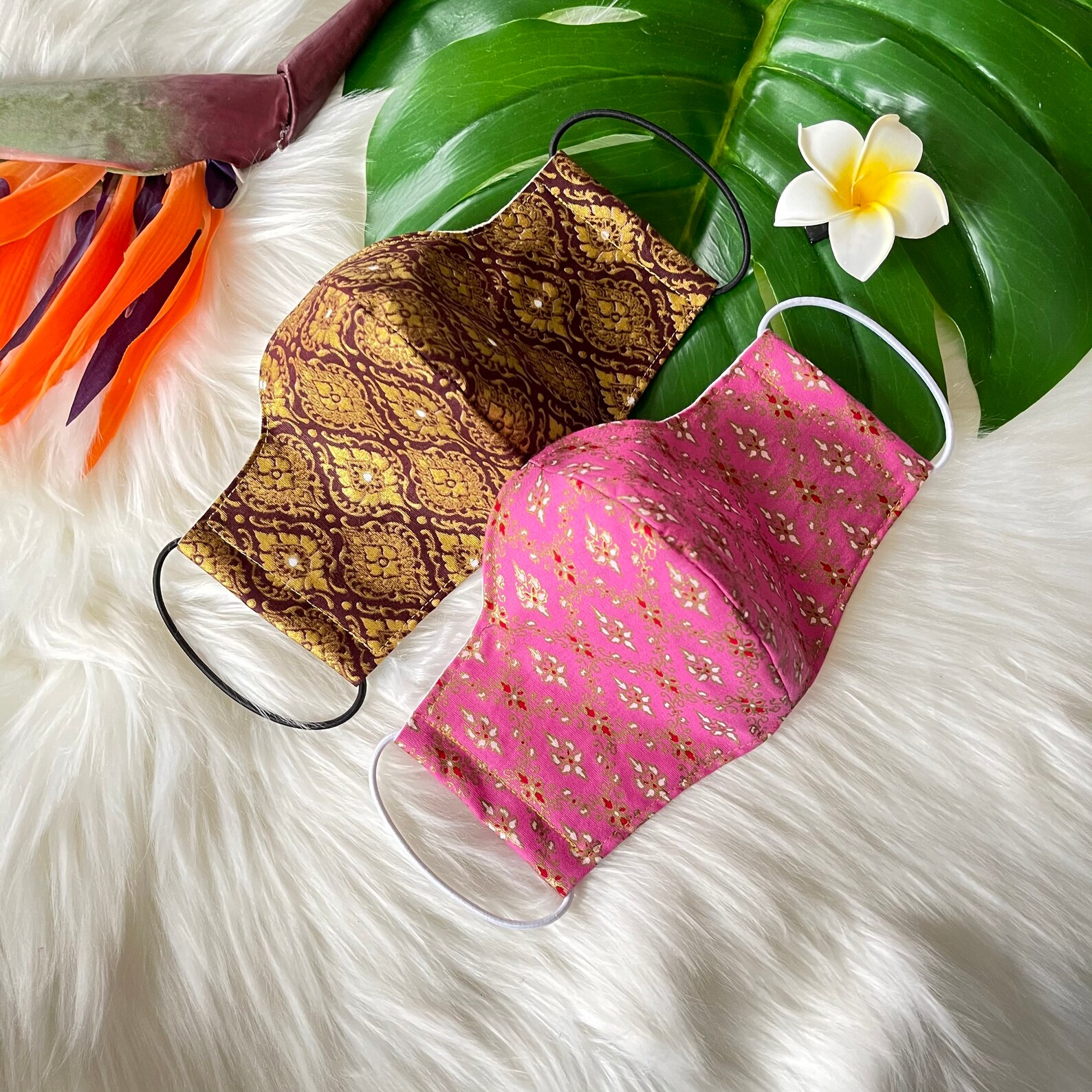 Thai face mask.Thai Cotton traditional print Washable reusable Etsy