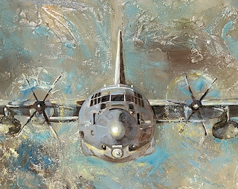 HC-130J - Giclée Print (canvas stretched or unframed), Aircraft Art by Tif Sheppard