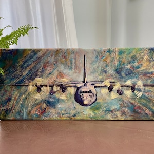 C-130H Giclée Print canvas stretched or unframed, Aircraft Art by Tif Sheppard image 1
