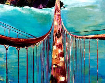 Above the Golden Gate Painting- Giclée Print (canvas stretched or unframed), Painting by Tif Sheppard