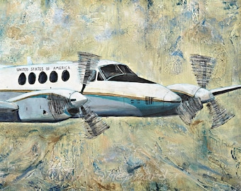 C-12 - Giclée Print (canvas stretched or unframed), Aircraft Art by Tif Sheppard