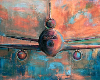 KC-10 - Giclée Print (canvas stretched or unframed), Aircraft Art by Tif Sheppard