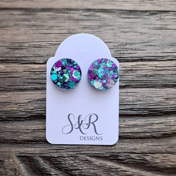 Resin Stud Earrings Etsy