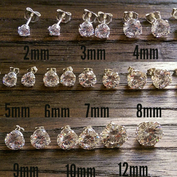 7mm Cubic Zirconia Sterling Silver Stud Earrings 7mm Cubic Zirconia Sterling Silver Stud Earrings