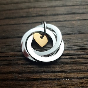 Add on Heart Charm for Bracelet or Necklace, Personalised Hand Stamped Charm with Jump Ring