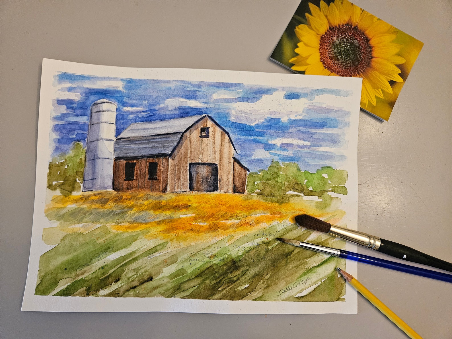 Original Watercolor Barn Painting: Rustic Farm Landscape Art (9x12) - Etsy